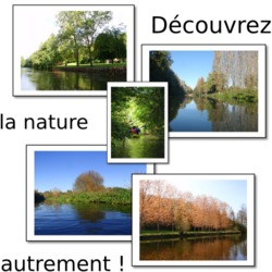 Plusieurs photos de paysage avec le texte : Découvrez a nature autrement !